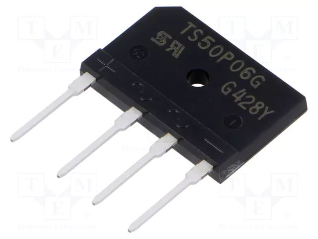 Bridge rectifier: single-phase; Urmax: 800V; If: 50A; Ifsm: 400A TAIWAN SEMICONDUCTOR TS50P06G-TSC