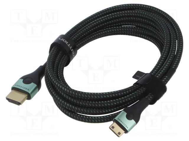 Cable; HDMI plug,mini HDMI plug; textile; HDMI 2.1; 4K,8K; 2m VENTION AGJGH