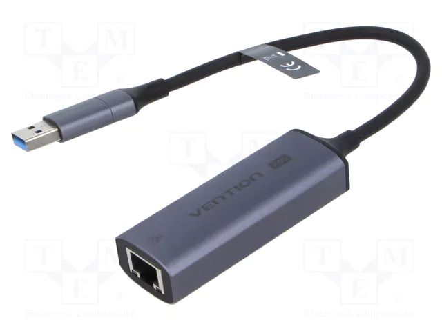 USB to Ethernet adapter; 10/100/1000/2500Mbps; grey; 0.15m VENTION CFUHB