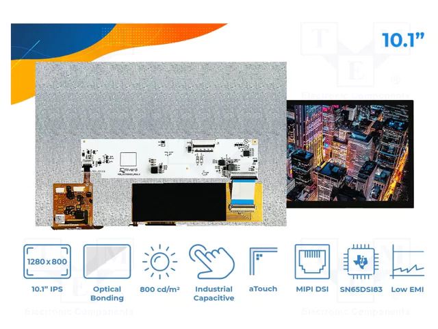 Display: TFT; 10.1"; 1280x800; Illumin: LED; RGB; 800cd/m2; 5VDC Riverdi SM-RVT101HVDNWCA0