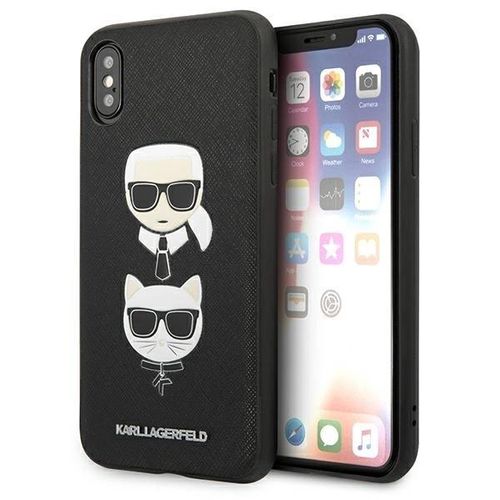 Karl Lagerfeld Saffiano Karl&amp;Choupette Head case for iPhone X/XS - black, Karl Lagerfeld 3666339055004 3666339055004