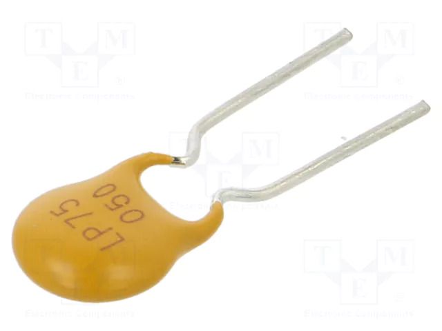 Fuse: PTC polymer; 500mA; Imax: 40A; THT; Iswitch.max: 2.5A WAYON LP75-050F