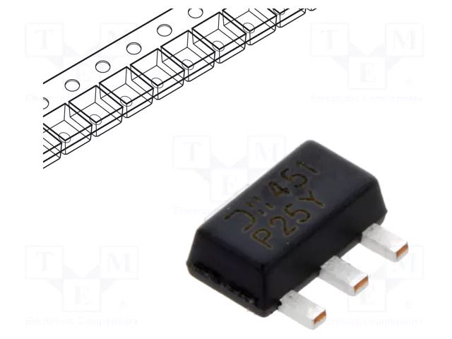 Transistor: PNP; bipolar; 50V; 2A; 1W; SOT89 DIODES INCORPORATED 2DA1213Y-13