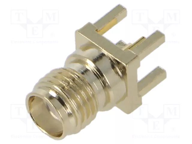 Connector: SMA; socket; female; straight; THT; on PCBs; PTFE GCT RFPC-SMA28-F