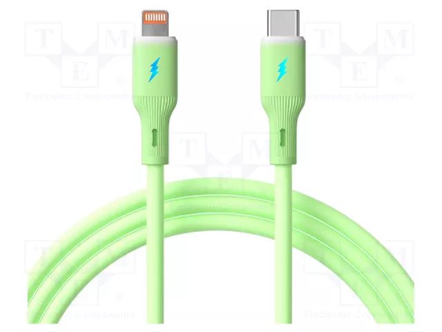 Cable; USB 2.0; Apple Lightning plug,USB C plug; nickel plated AKYGA AK-USB-73