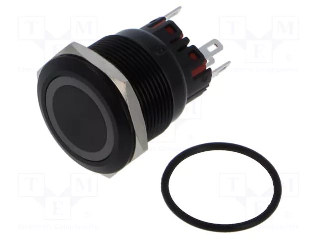 Switch: vandal resistant; Pos: 2; SPDT; 5A/250VAC; IP65; ON-ON; MP22 BULGIN MP22SLRINRG024A5