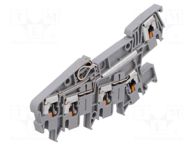 Splice terminal: rail; for DIN rail mounting; spring clamp; grey PHOENIX CONTACT PTI2.5-PE/L/N