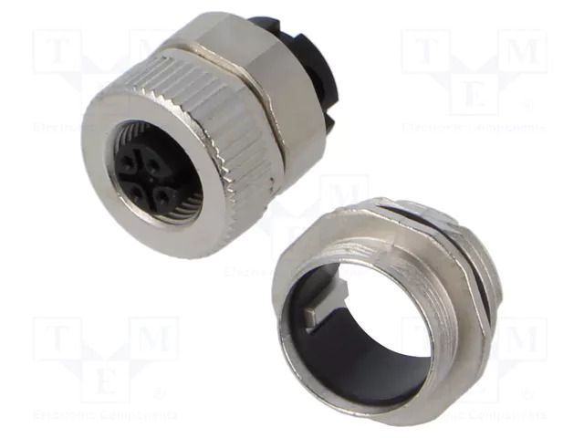 Connector: M12; female; 763; 8A; 250V; PIN: 4; IP67; screw terminal BINDER 99-0432-500-04