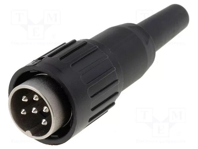 Connector: DIN; plug; male; C091B; PIN: 6; straight; for cable; 300V AMPHENOL C091-3424-501