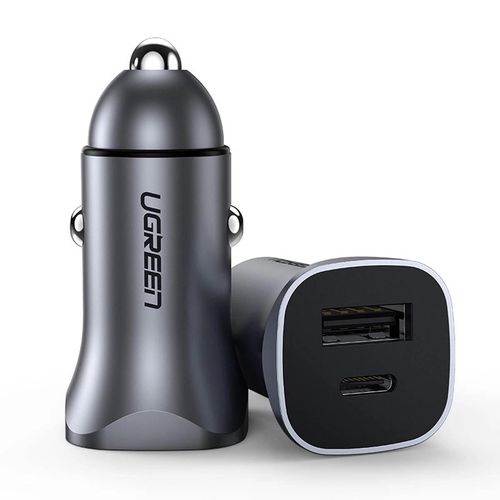 Ugreen Fast Car Charger USB-A / USB-C 30W PD PPS Gray (CD130), Ugreen 6957303848584 6957303848584