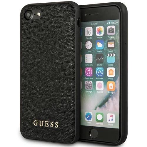 Guess GUHCI8PSASBBK iPhone 7/8 / SE 2020 / SE 2022 black/black Saffiano Strap, Guess 3666339050191 3666339050191