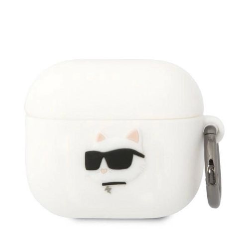 Karl Lagerfeld KLA3RUNCHH AirPods 3 cover white/white Silicone Choupette Head 3D, Karl Lagerfeld 3666339087944 3666339087944