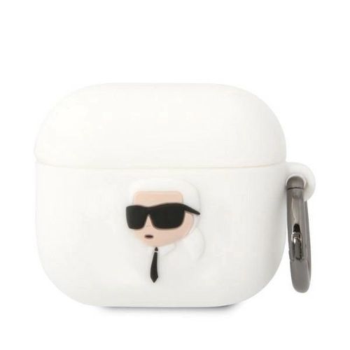 Karl Lagerfeld KLA3RUNIKH AirPods 3 cover white/white Silicone Karl Head 3D, Karl Lagerfeld 3666339087852 3666339087852