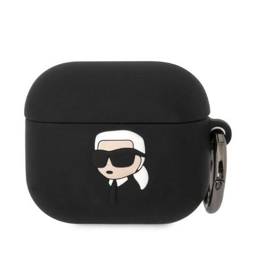 Karl Lagerfeld Silicone Karl Head 3D Case for AirPods 3 - Black, Karl Lagerfeld 3666339087821 3666339087821