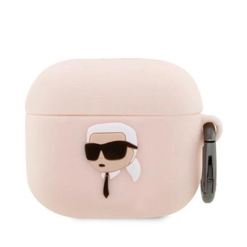 Karl Lagerfeld KLA3RUNIKP AirPods 3 cover pink/pink Silicone Karl Head 3D, Karl Lagerfeld 3666339087883 3666339087883