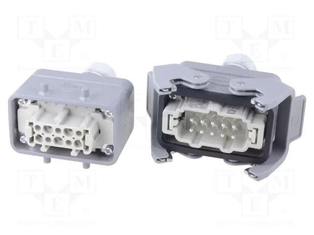 Connector: HDC; male + female; 16A; 500V; Han Kit; PIN: 10; 10+PE HARTING 87848110032