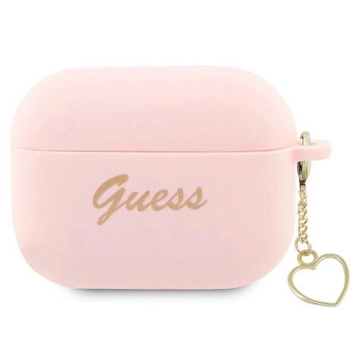 Guess GUAP2LSCHSP AirPods Pro 2 cover pink/pink Silicone Charm Heart Collection, Guess 3666339111014 3666339111014