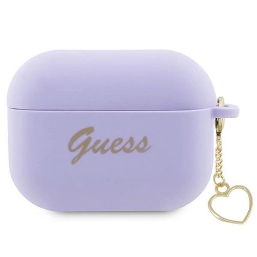 Guess GUAP2LSCHSU AirPods Pro 2 cover purple/purple Silicone Charm Heart Collection, Guess 3666339110994 3666339110994