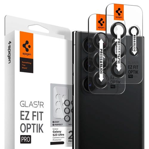 Spigen Glas.tR EZ Fit Optik Camera Protector for Samsung Galaxy S23 Ultra - Black 2 pcs., Spigen 8809896743075 8809896743075