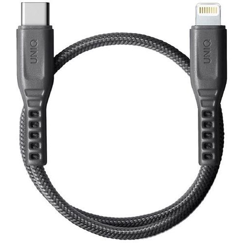 Uniq Flex USB-C / Lightning 18W nylon cable 30 cm - gray, UNIQ 8886463671207 8886463671207