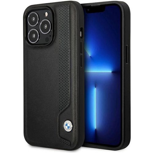 Case BMW BMHCP14L22RBDK iPhone 14 Pro 6.1&quot; black/black hardcase Leather Blue Dots, BMW 3666339066420 3666339066420