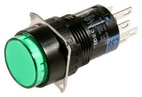 SWITCH, INDUSTRIAL PUSHBUTTON, 18MM AL6M-M14P-G