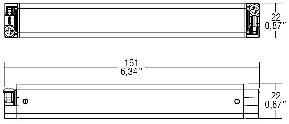 Ühe väljundiga LED-toiteallikas 24V, 0,55A, 13W, 22x22x161, IP65, TCI 141122IP