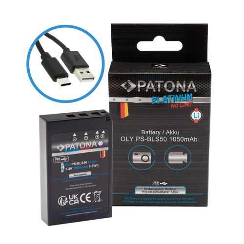 PATONA Platinum Battery with USB-C Input for  Olympus BLS5 BLS-5 E-P3 E-PL2 PEN E-PL3 E-PM1, PATONA 1415 4055655241076