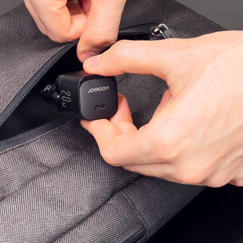 Mini charger USB C 20W PD Joyroom JR-TCF02 - black, Joyroom 6956116742324 6956116742324