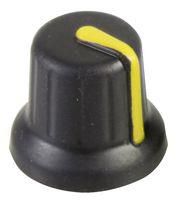 KNOB, 15.7MM, BLACK, YELLOW LINE CR-BA-2C6-180D