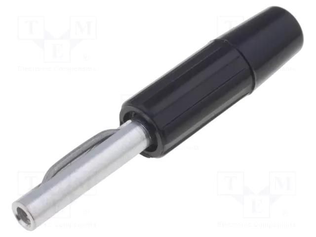 Connector: 4mm banana; plug; 10A; 60VDC; black; non-insulated; 10mΩ DELTRON 550-0100