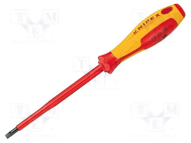 Screwdriver; insulated; slot; 2.5x0.4mm; Blade length: 75mm; 1kVAC KNIPEX KNP.982025