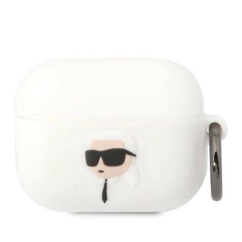 Karl Lagerfeld KLAPRUNIKH AirPods Pro cover white/white Silicone Karl Head 3D, Karl Lagerfeld 3666339087845 3666339087845