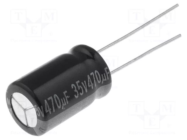Capacitor: electrolytic; THT; 470uF; 35VDC; Ø10x16mm; Pitch: 5mm AISHI CE-470/35PHT-Y