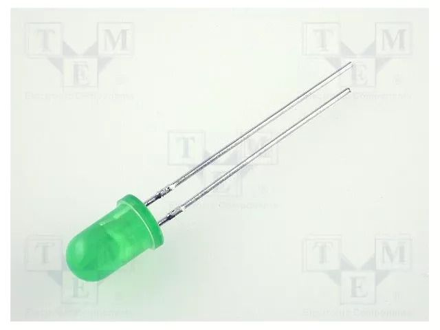 LED; green; 5mm; 5÷32mcd; 60°; Front: convex; 2.2÷2.5VDC KINGBRIGHT ELECTRONIC L-53GD