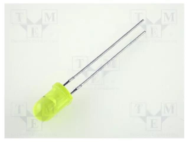 LED; yellow; 5mm; 5÷32mcd; 60°; Front: convex; 2.1÷2.5VDC KINGBRIGHT ELECTRONIC L-53YD