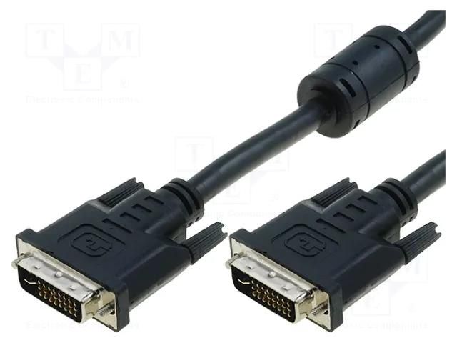 Cable; DVI-I (24+5) plug,both sides; PVC; dual link; 1.8m; black VCOM CG445D-018-PB