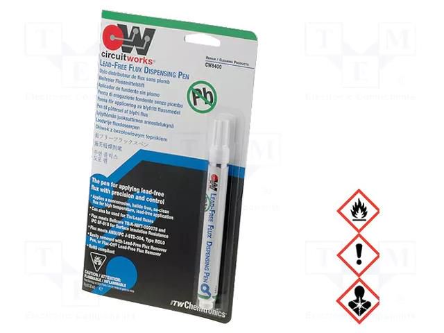 Flux: rosin based; halide-free,ROL0; pen; 9ml; 830mg/cm3@25°C CHEMTRONICS CH-CW8400