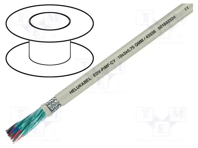 Wire; Li-2Y-CY-PIMF; 16x2x1mm2; PVC; grey; 300V; CPR: Eca HELUKABEL LI2YCYPIMF16X2X1.0