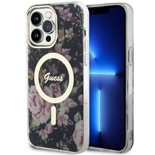 Guess GUHMP14XHCFWSK iPhone 14 Pro Max 6.7&quot; black/black hardcase Flower MagSafe, Guess 3666339115548 3666339115548