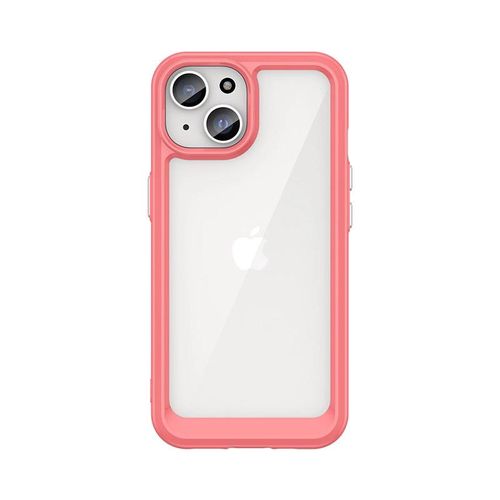 Outer Space reinforced case with flexible frame for iPhone 15 - red, Hurtel 5907769356629 5907769356629