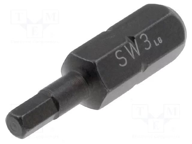 Screwdriver bit; hex key; HEX 3mm; Overall len: 25mm C.K CK-45543