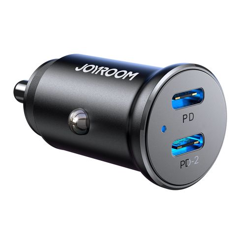 Joyroom JR-CCN06 30W 2x USB-C mini car charger metal - black, Joyroom 6941237112071 6941237112071