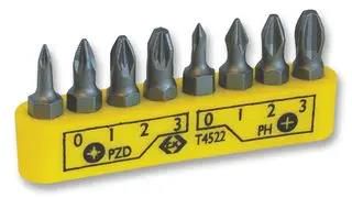 BIT SET, PHILLIPS/POZI, 8PC T4522