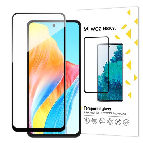 Durable Wozinsky Full Glue Full Screen Tempered Glass with Frame for Oppo A98 5G - Black, Wozinsky 5907769321481 5907769321481