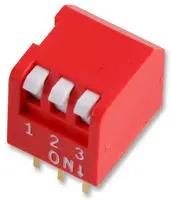 DIP SWITCH, 3POS, SPST-NO, PIANO KEY, TH MCNDP-03V