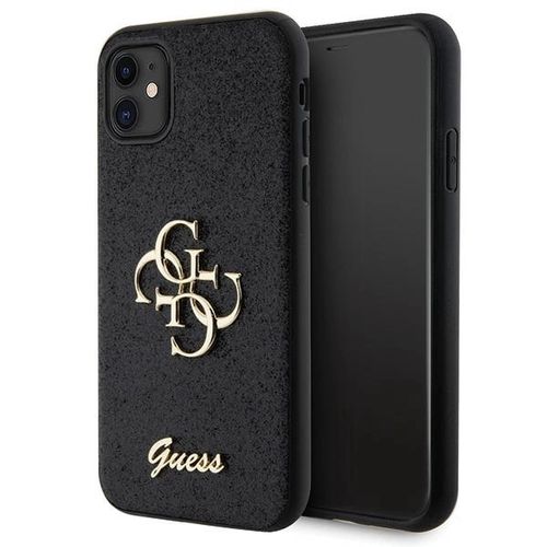Guess GUHCN61HG4SGK case for iPhone 11 / Xr - black Glitter Script Big 4G, Guess 3666339147266 3666339147266