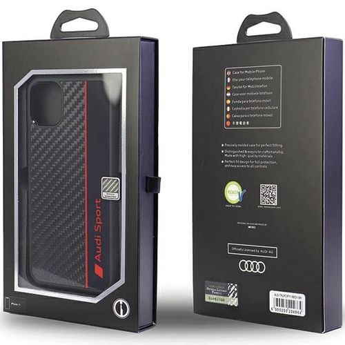 Audi Carbon Fiber Stripe iPhone 11 / Xr 6.1&quot; black/black hardcase AUS-TPUPCIP11-R8/D1-BK, Audi 6955250224864 6955250224864