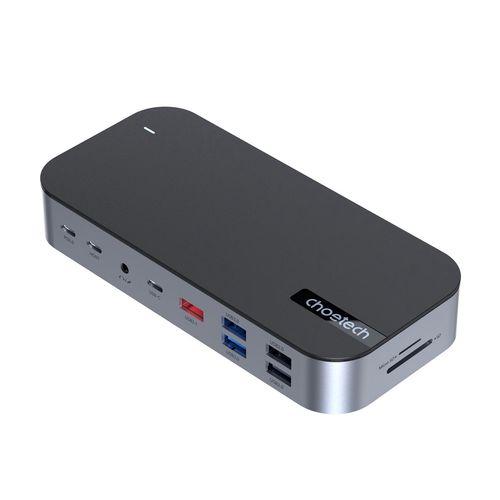 HUB Choetch M52 USB-C - USB-C PD/USB-C/USB-A/HDMI/VGA/DP/SD/TF/RJ45/AUX - gray, Choetech 6932112105004 6932112105004