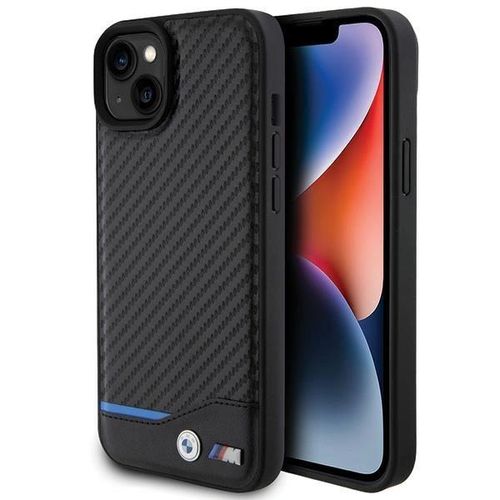 BMW Leather Carbon case for iPhone 15 Plus - black, BMW 3666339143848 3666339143848